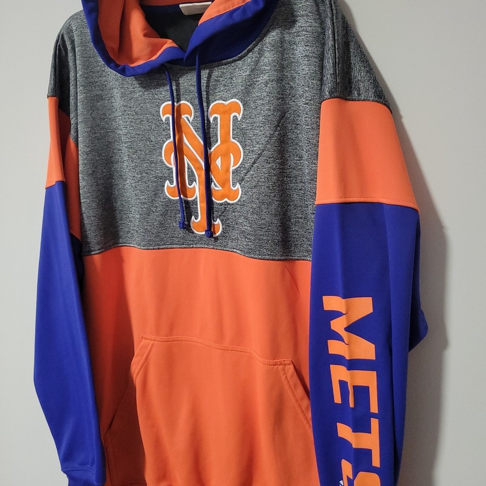 Fanatics NY Mets Hoodie Mens 2XLT Blue Orange Pullover Colorblock Logo - Picture 4 of 9